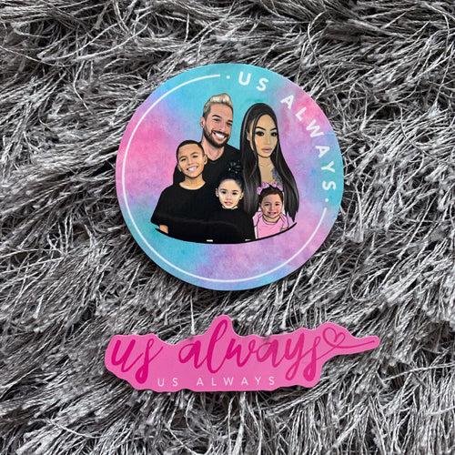 Pink Family Sticker Set